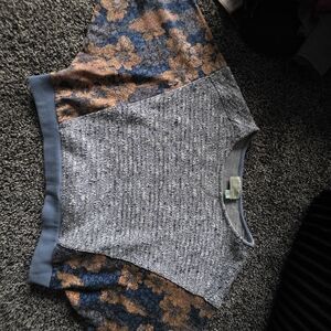 Anthropologie Sataurday Sunday Line Blue and Orange Crop Top